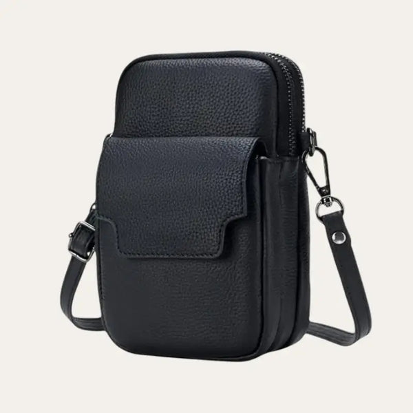 Petite Sacoche Femme Cuir Noir Modèle Salem