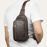 Petite Sacoche Homme Cuir Marron Modèle Fargo