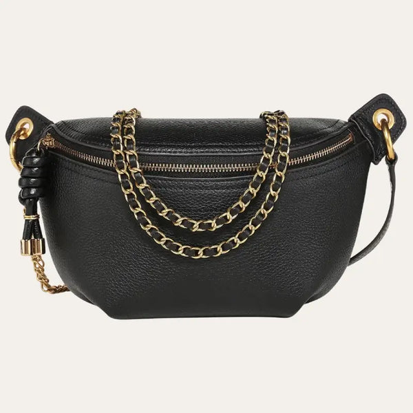 Sacoche Banane Femme Cuir Noir Modèle Tammy