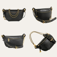 Sacoche Banane Femme Cuir Noir Modèle Tammy