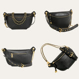 Sacoche Banane Femme Cuir Noir Modèle Tammy
