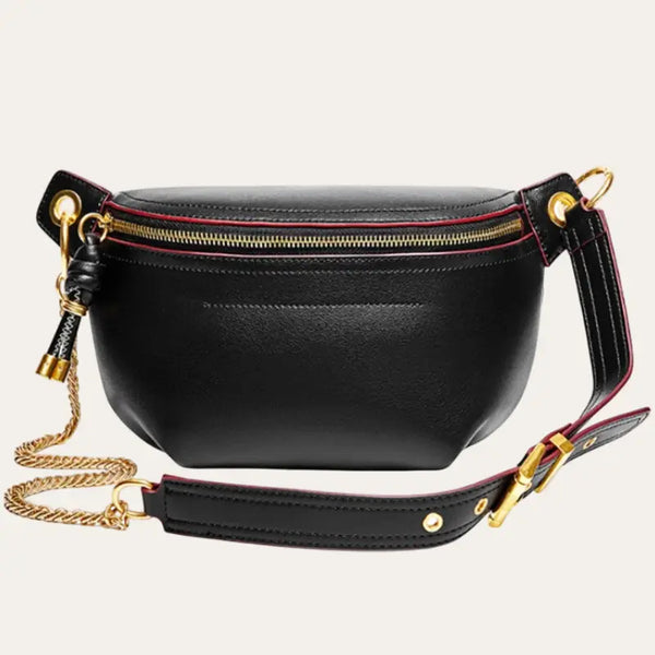 Sacoche Banane Femme Cuir Noir Modèle Tammy