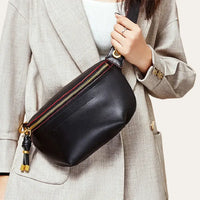 Sacoche Banane Femme Cuir Noir Modèle Tammy