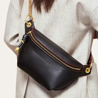 Sacoche Banane Femme Cuir Noir Modèle Tammy