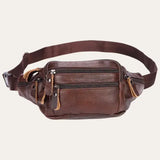Sacoche Banane Homme Cuir Marron Modèle Pecan