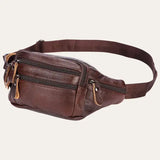 Sacoche Banane Homme Cuir Marron Modèle Pecan