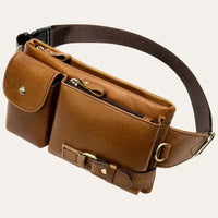 Sacoche Banane pour Homme en Cuir Marron Modèle Montana
