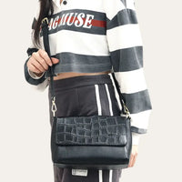 Sacoche Bandoulière Femme Cuir Noir Modèle Alya