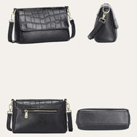 Sacoche Bandoulière Femme Cuir Noir Modèle Alya