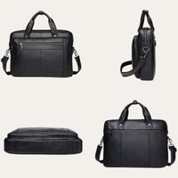 Sacoche Ordinateur Homme Cuir Noir Modèle Manhattan