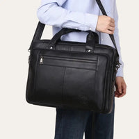 Sacoche Ordinateur Homme Cuir Noir Modèle Manhattan